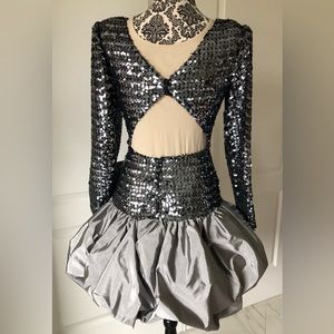 Bubble Dress Neiman Marcus HOST PICK Metallic sequin & satin bubble dress size 6